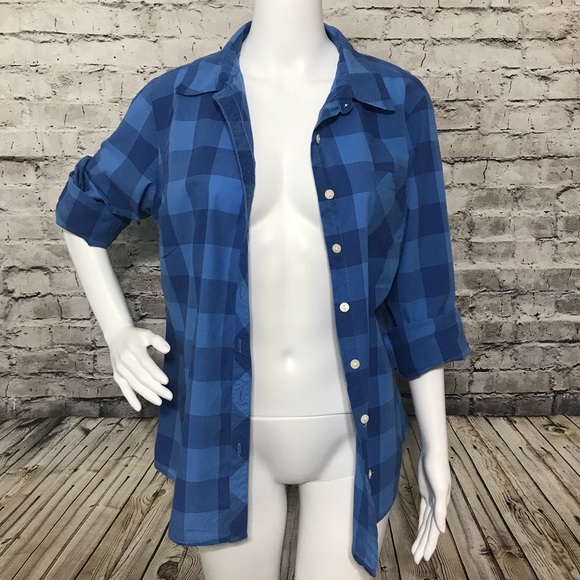 ‼️GAP Large Button Down Shirt‼️Cute Blue! A32 - Picture 6 of 8
